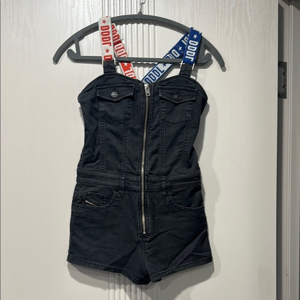 Diesel Black Kids One Piece with Red and Blue Straps